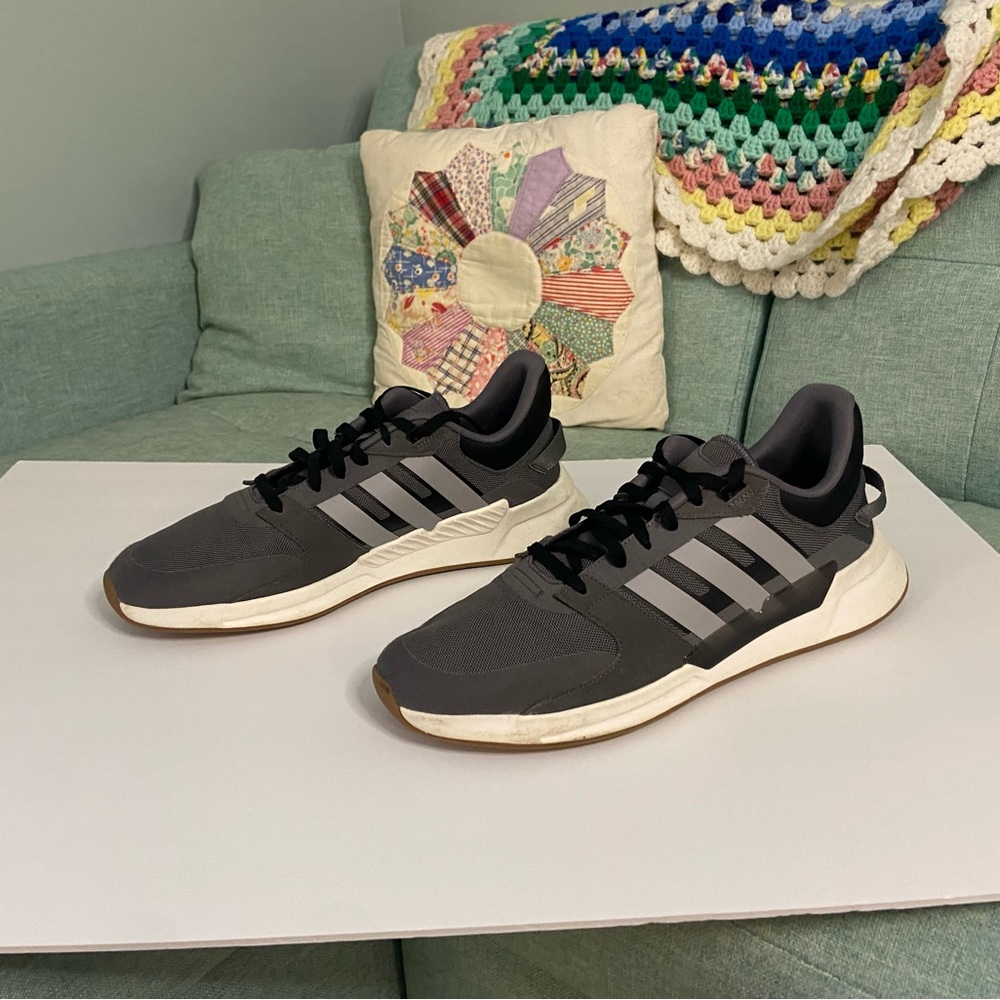Adidas Run 90s Classic Running Shoes Mens Size 14 Gray Black EF0193 K1
